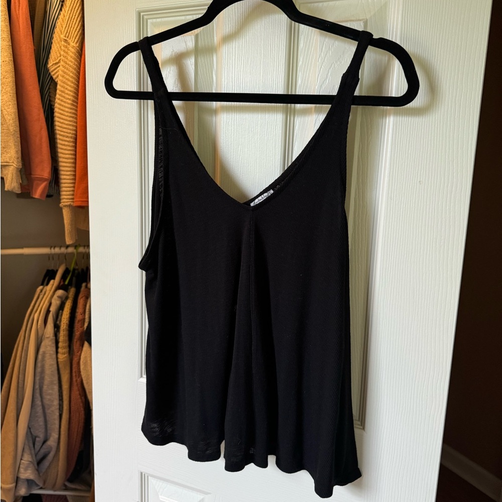 Free People Black Asymmetrical Sleeveless Camisole
